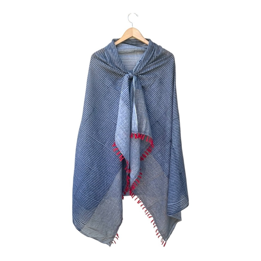 Dolma Blue, Gray & Gold Tassel Scarf – NEW with Tags - Picture 9 of 10